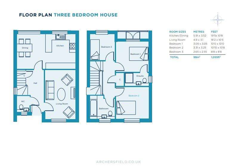 3 bedroom detached house for sale - floorplan