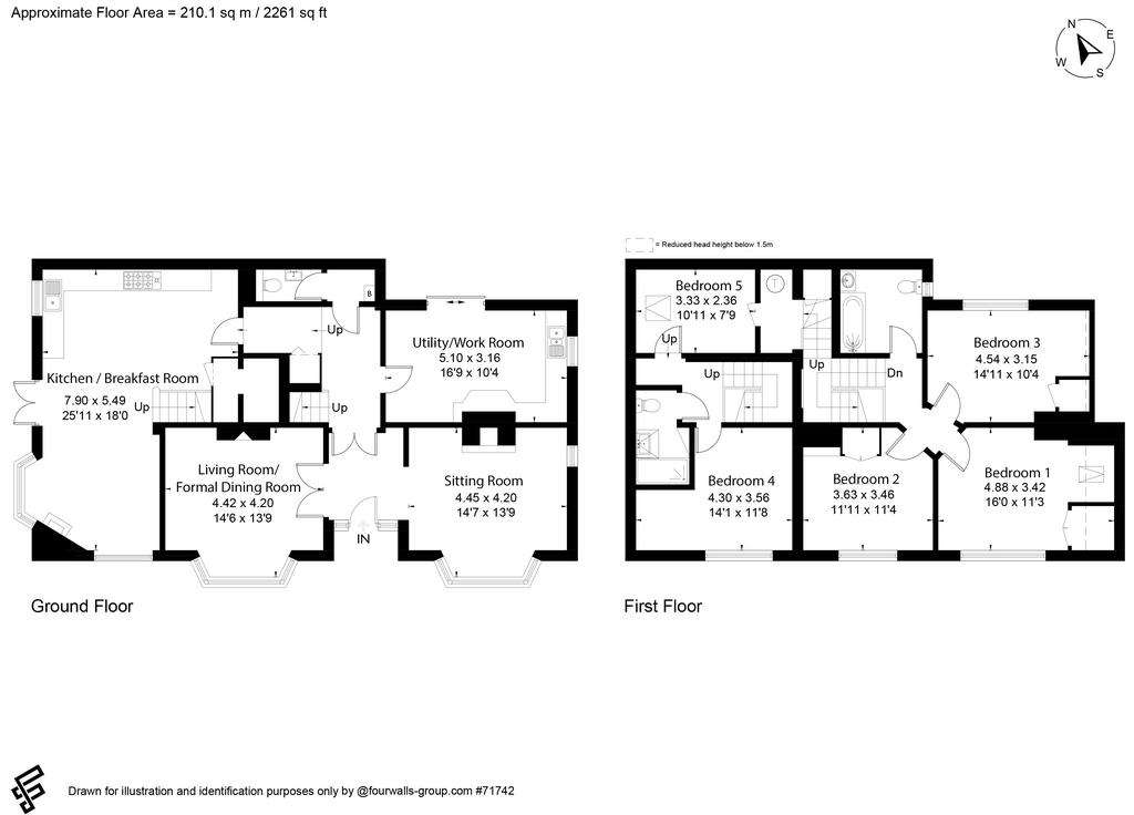 5 bedroom link-detached house for sale - floorplan