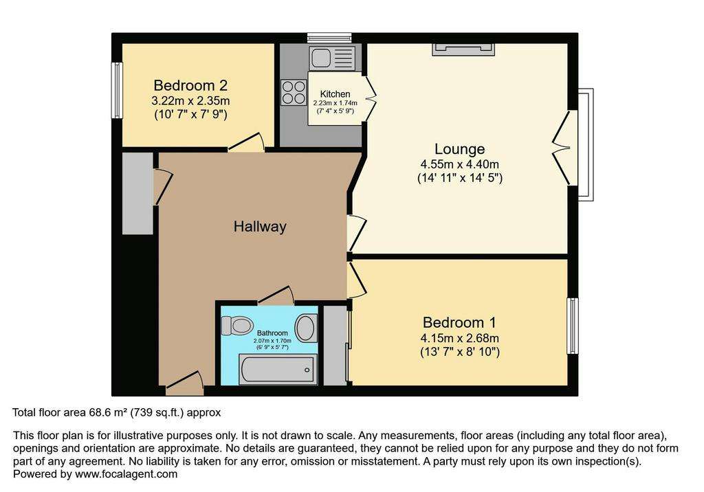 2 bedroom flat for sale - floorplan