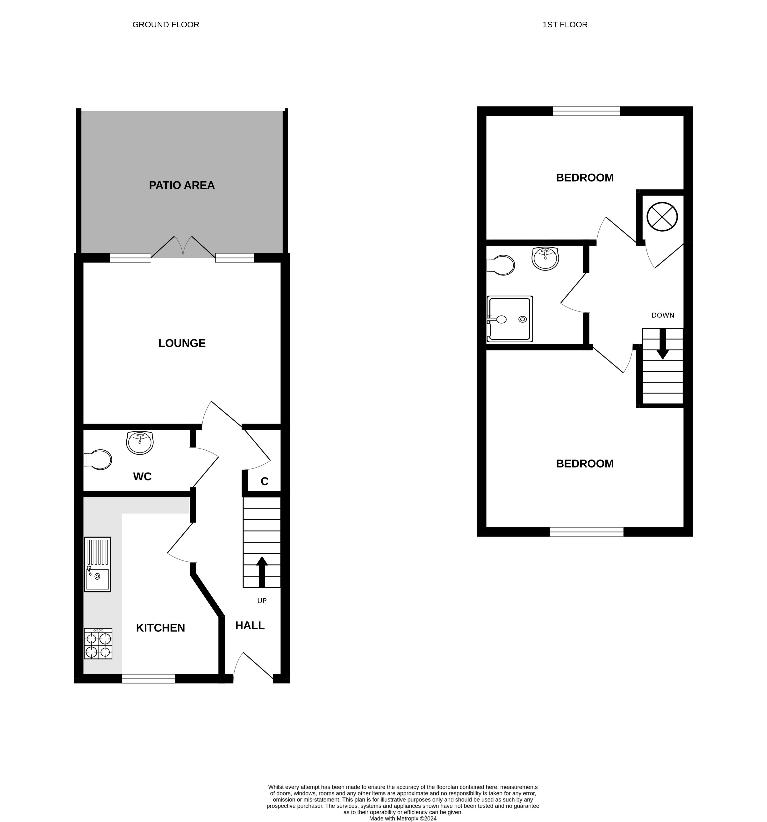 2 bedroom detached house for sale - floorplan