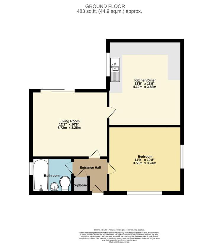 1 bedroom flat for sale - floorplan