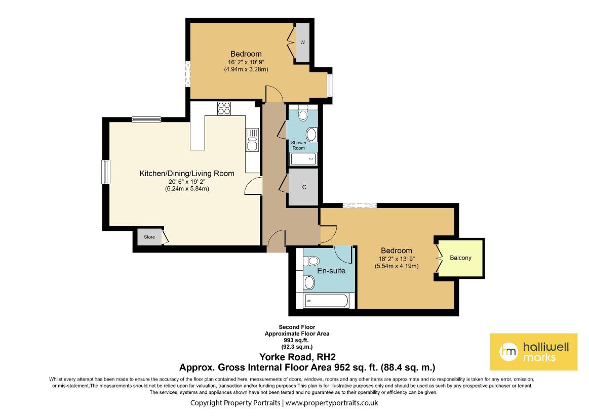 2 bedroom flat for sale - floorplan