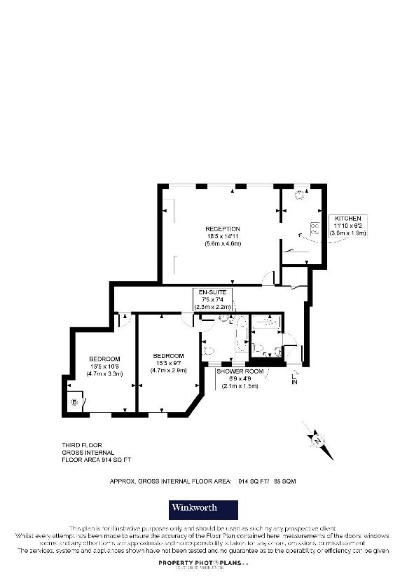 2 bedroom flat for sale - floorplan