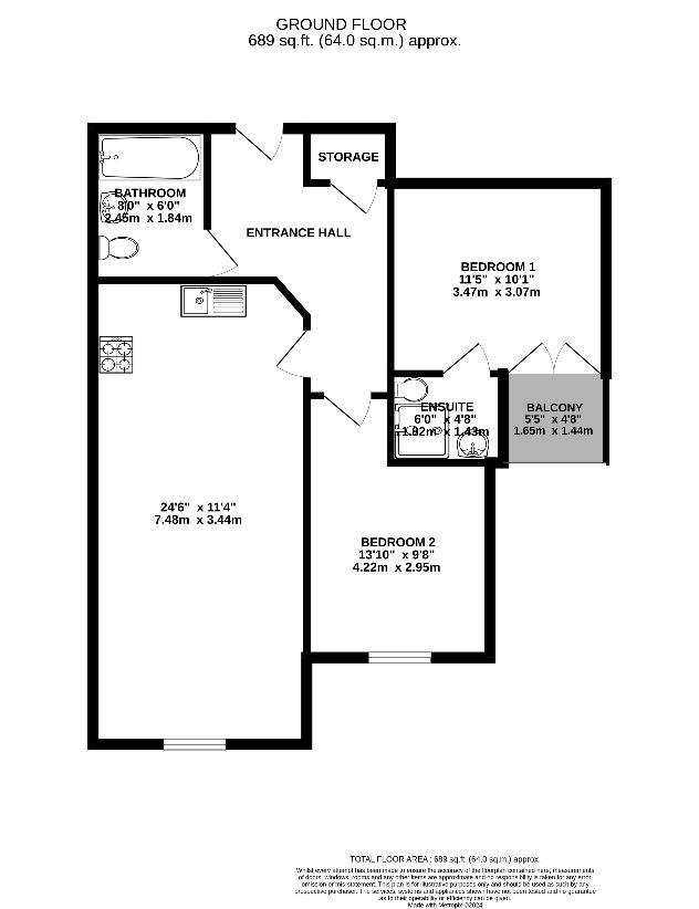 2 bedroom flat for sale - floorplan