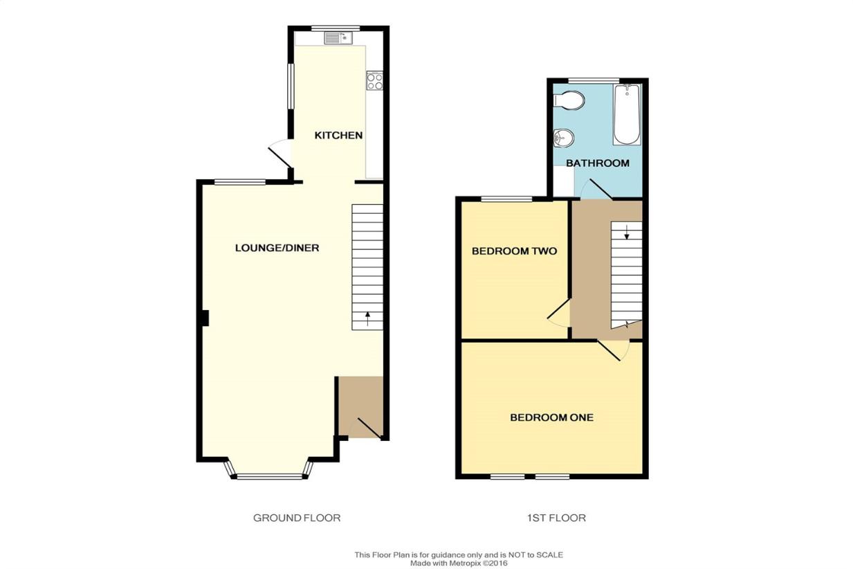 2 bedroom end of terrace house for sale - floorplan