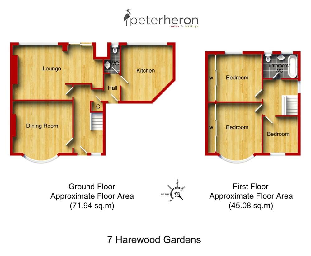 3 bedroom semi-detached house for sale - floorplan