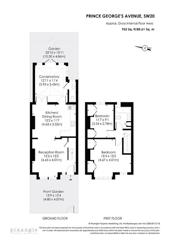 2 bedroom terraced house for sale - floorplan