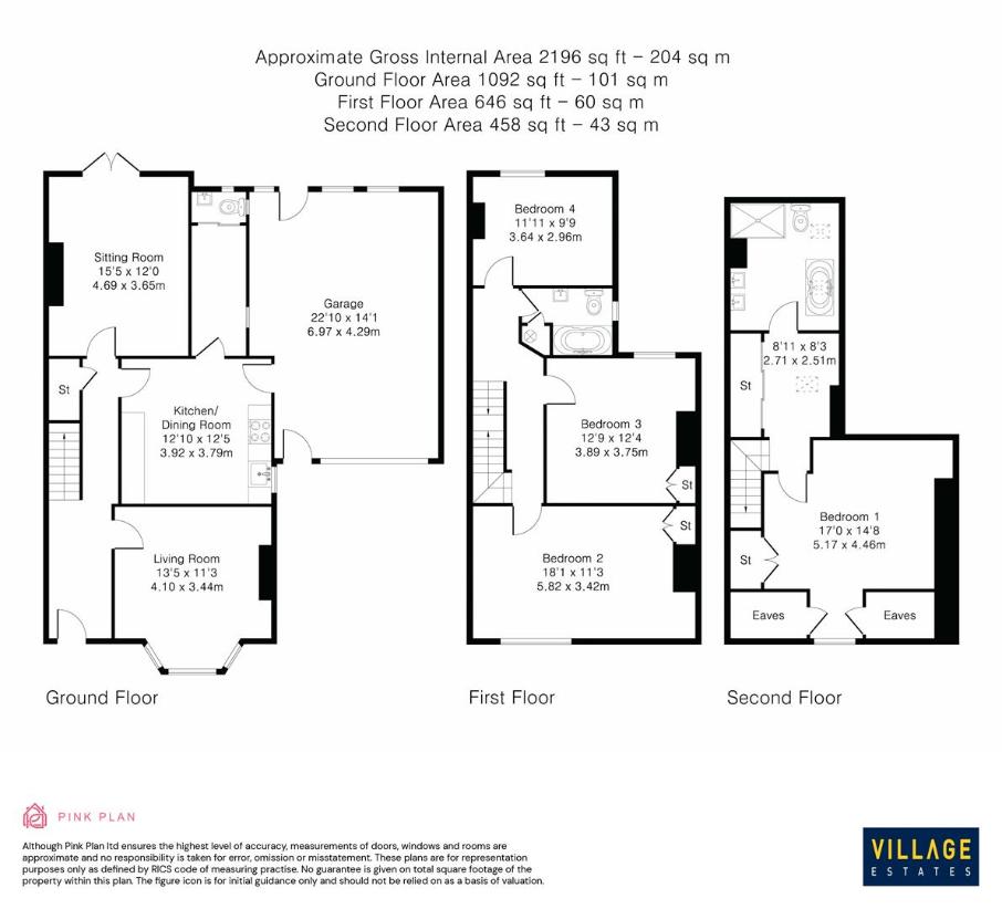 4 bedroom semi-detached house for sale - floorplan