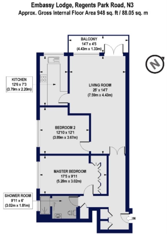 2 bedroom flat for sale - floorplan