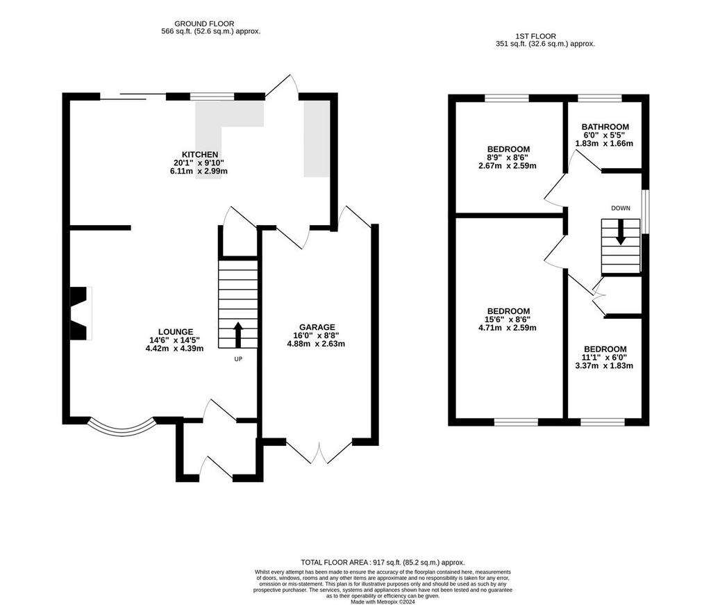 3 bedroom semi-detached house for sale - floorplan