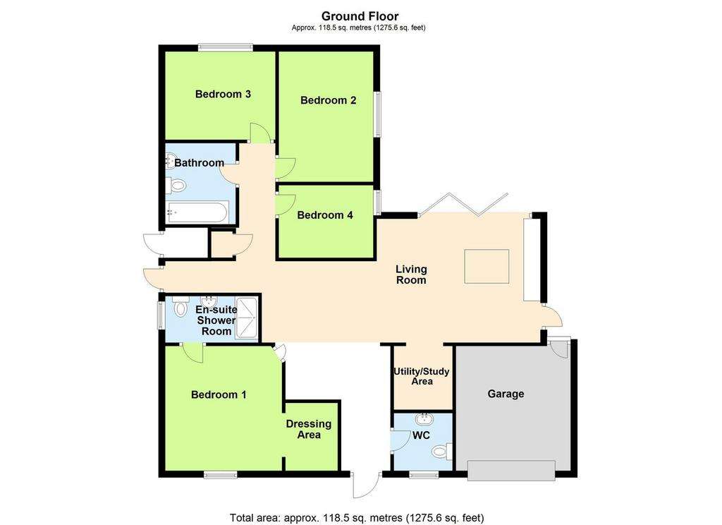 4 bedroom detached bungalow for sale - floorplan