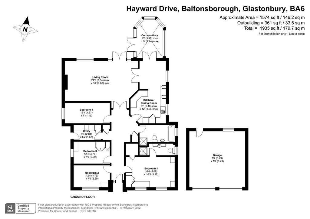 4 bedroom detached bungalow for sale - floorplan