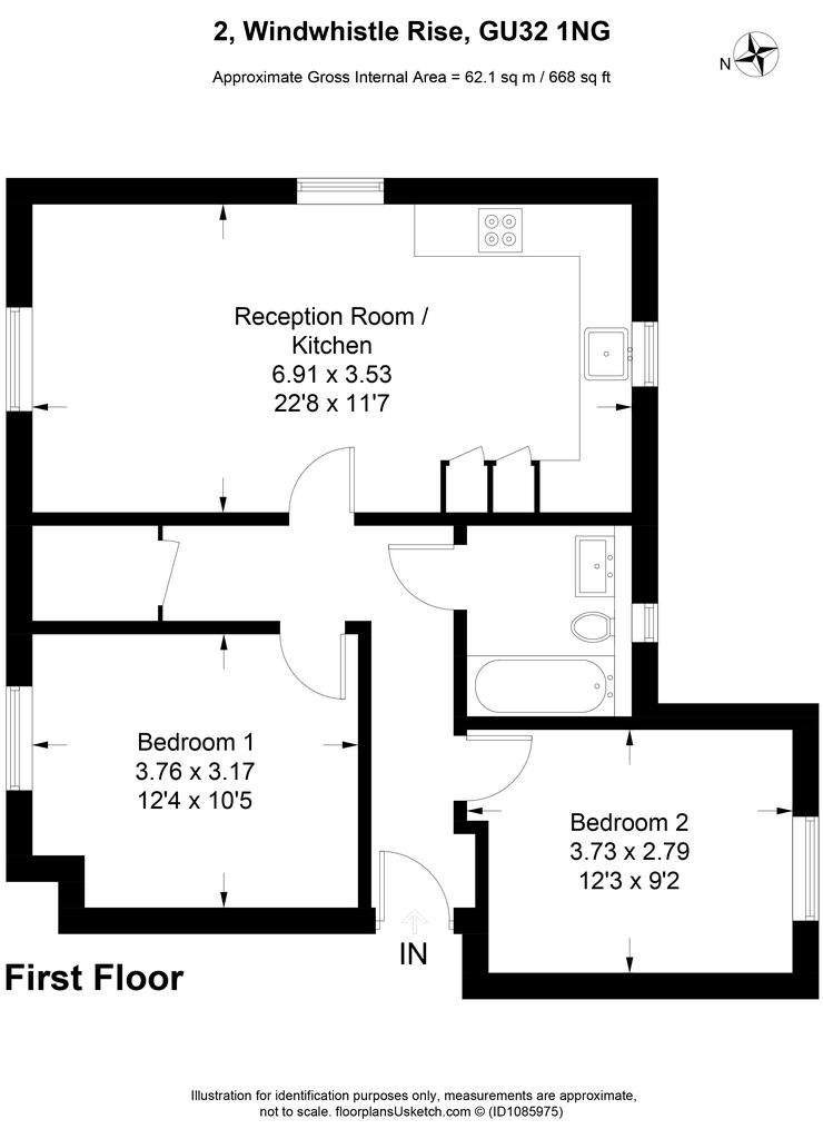 2 bedroom flat for sale - floorplan