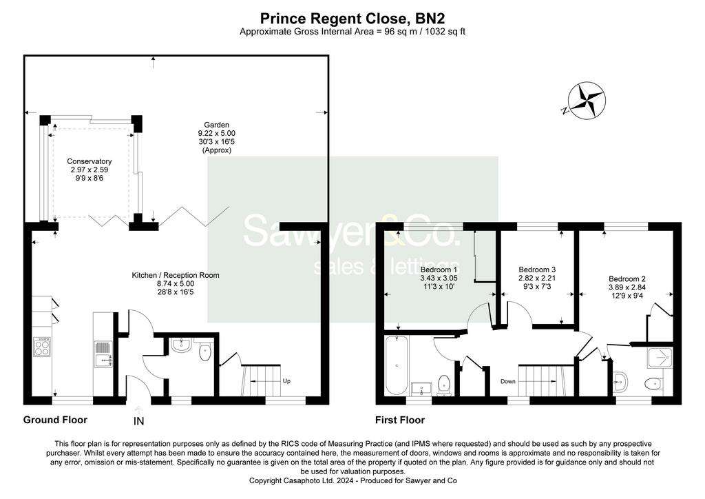 3 bedroom terraced house for sale - floorplan