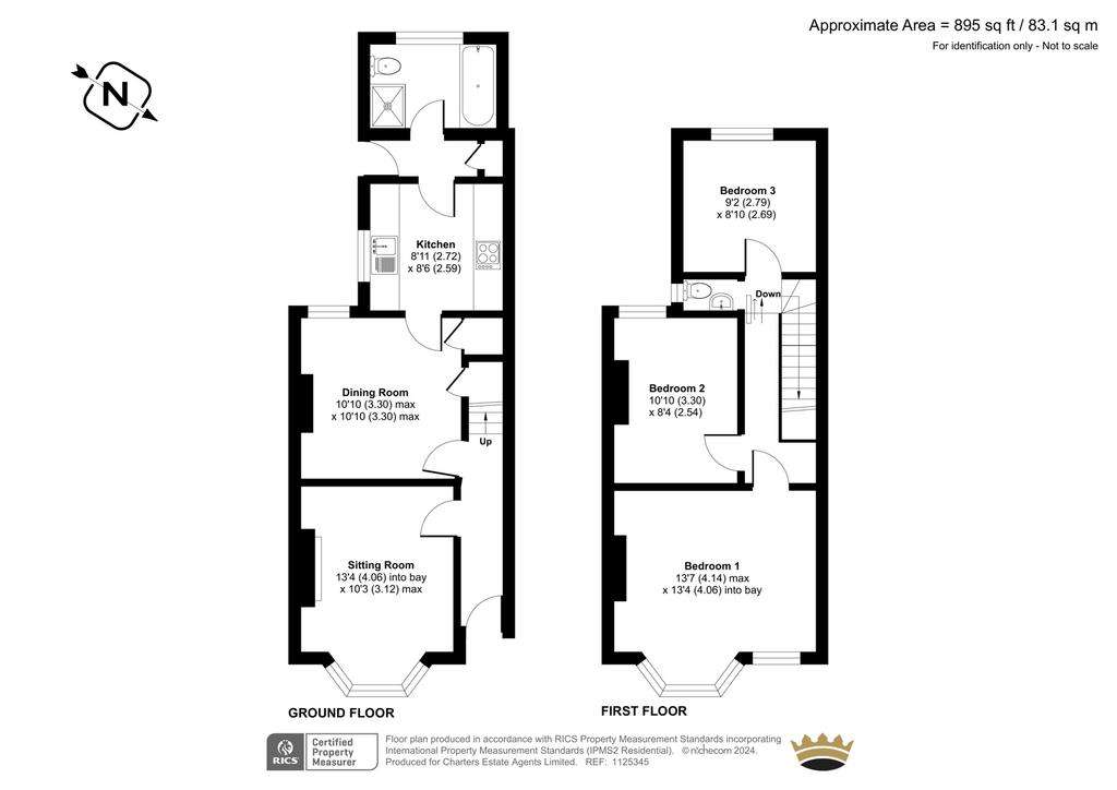 3 bedroom terraced house for sale - floorplan