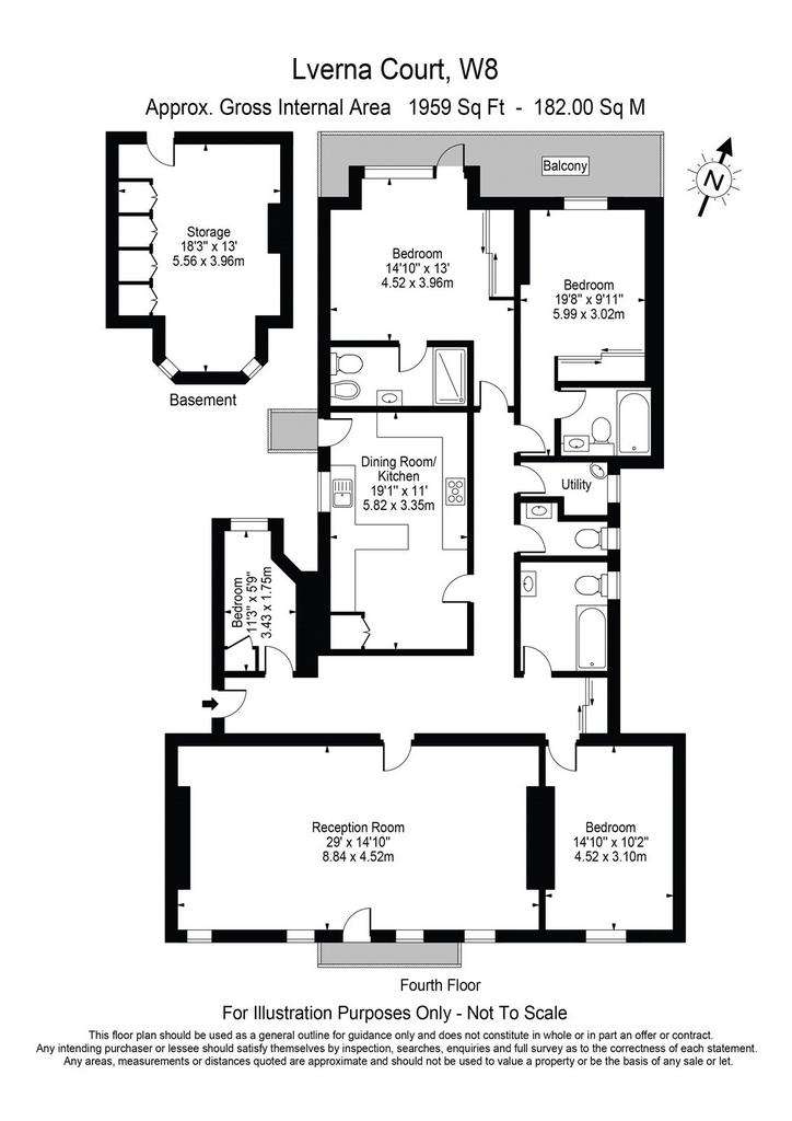 4 bedroom flat to rent - floorplan