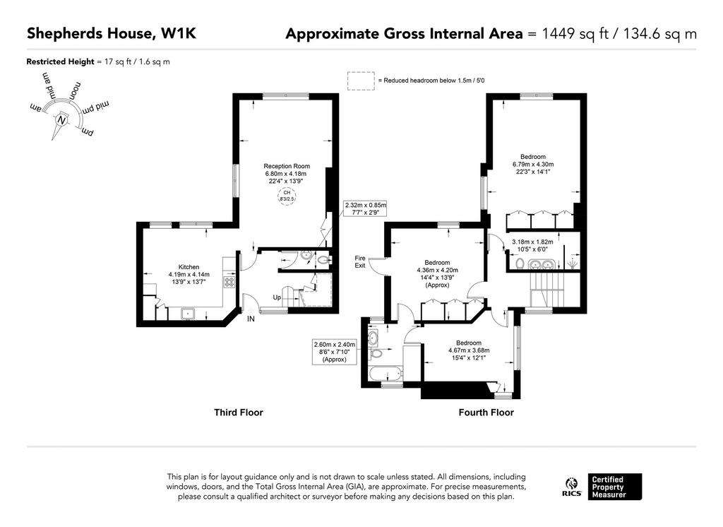 3 bedroom flat to rent - floorplan