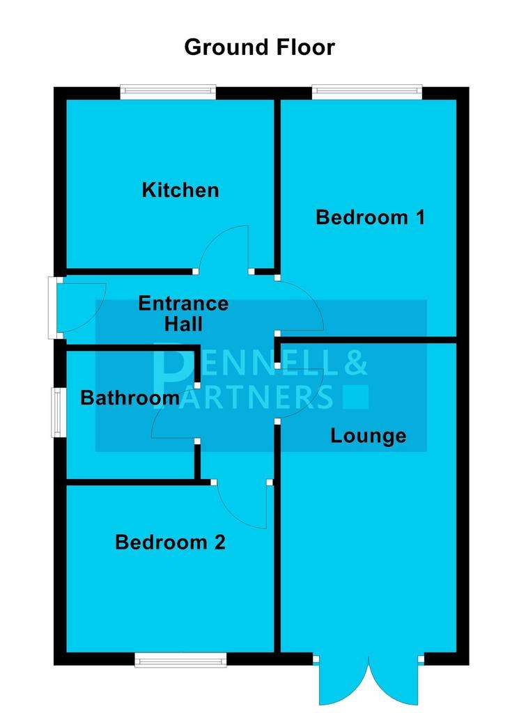 2 bedroom semi-detached bungalow for sale - floorplan