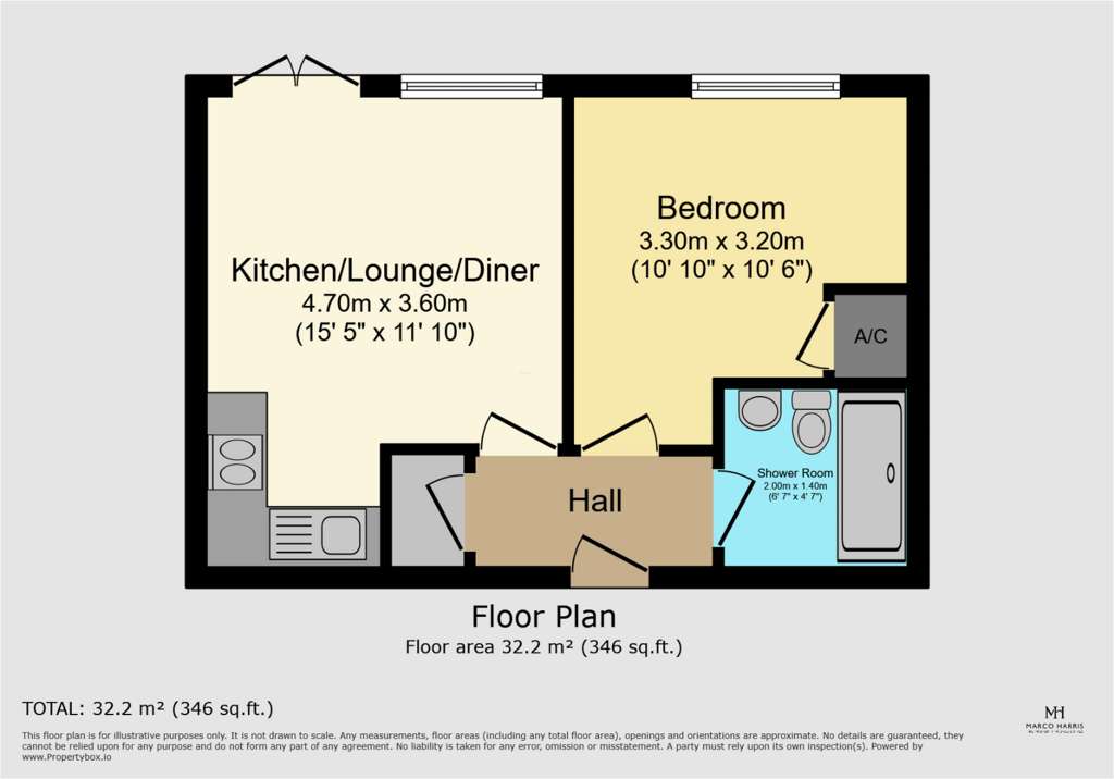 1 bedroom flat for sale - floorplan