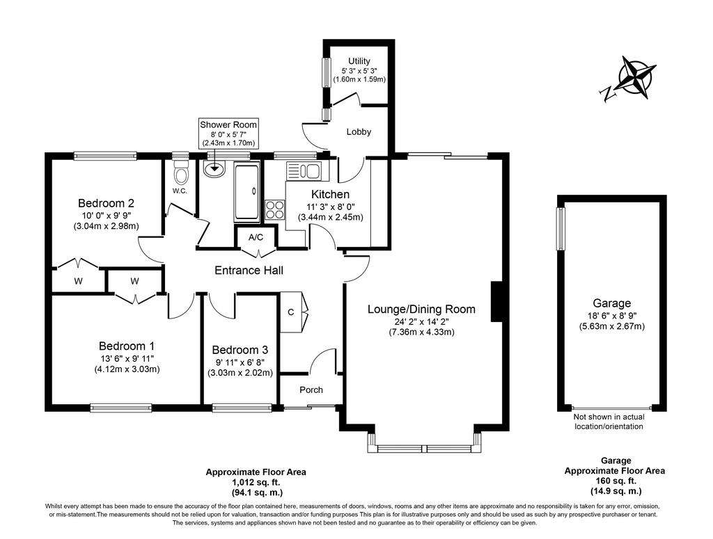 3 bedroom detached bungalow for sale - floorplan