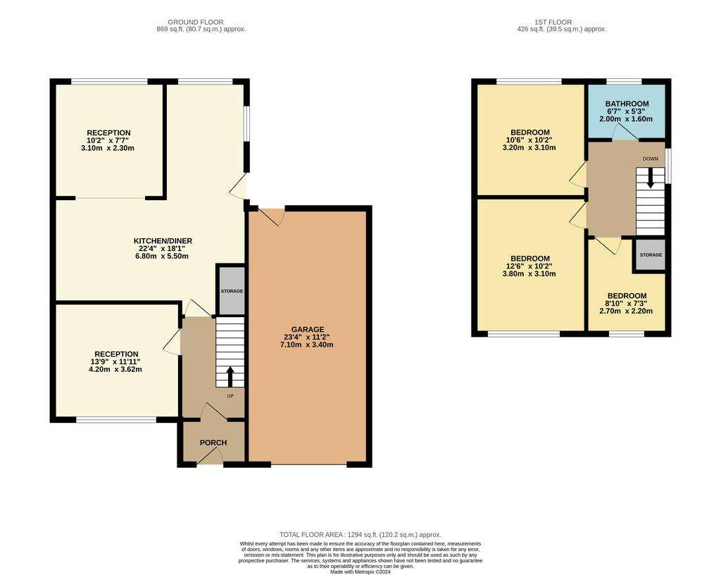 3 bedroom semi-detached house for sale - floorplan