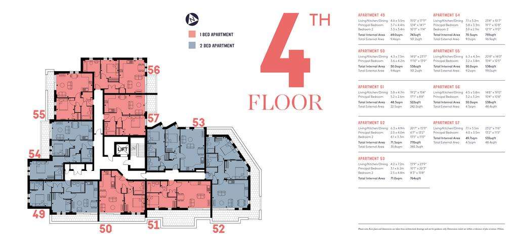 2 bedroom penthouse apartment for sale - floorplan