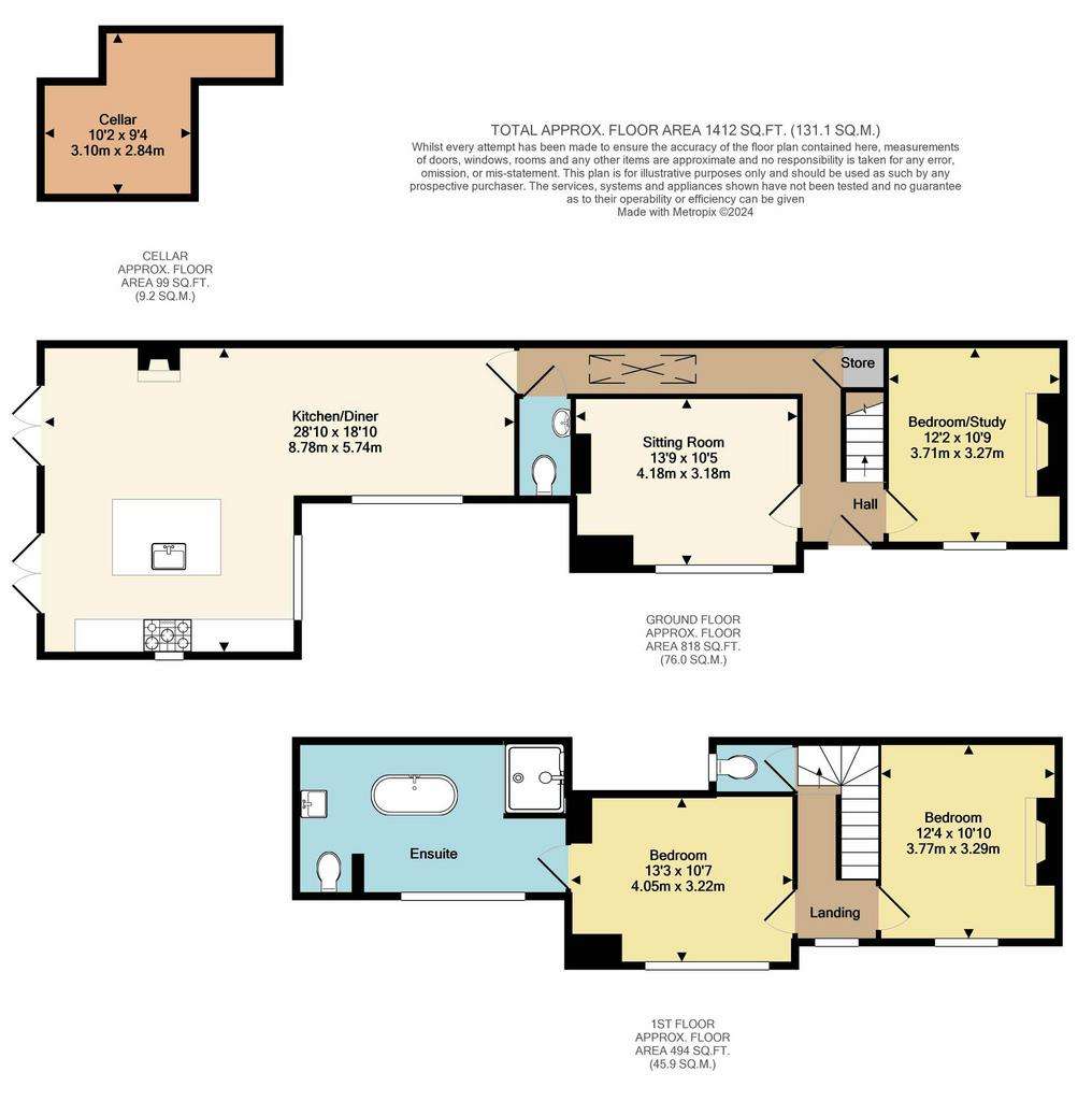 3 bedroom semi-detached house for sale - floorplan