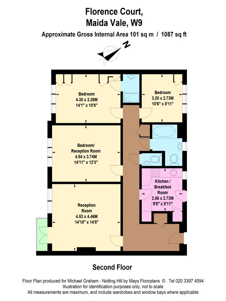 3 bedroom flat to rent - floorplan