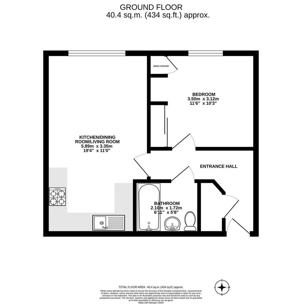 1 bedroom flat for sale - floorplan