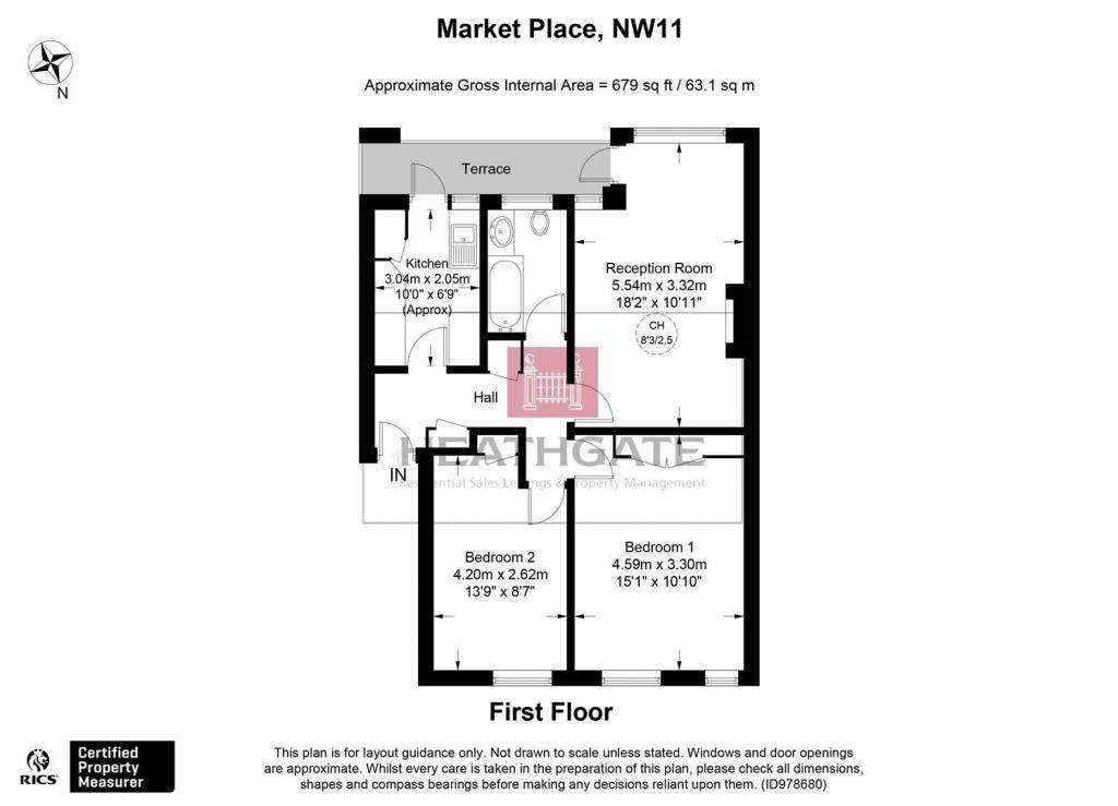 2 bedroom flat to rent - floorplan