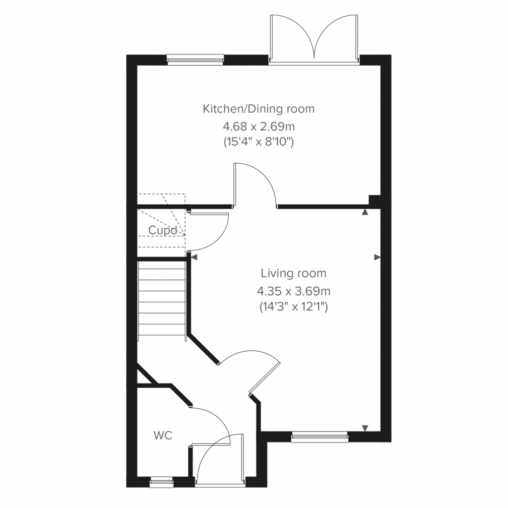 3 bedroom semi-detached house for sale - floorplan