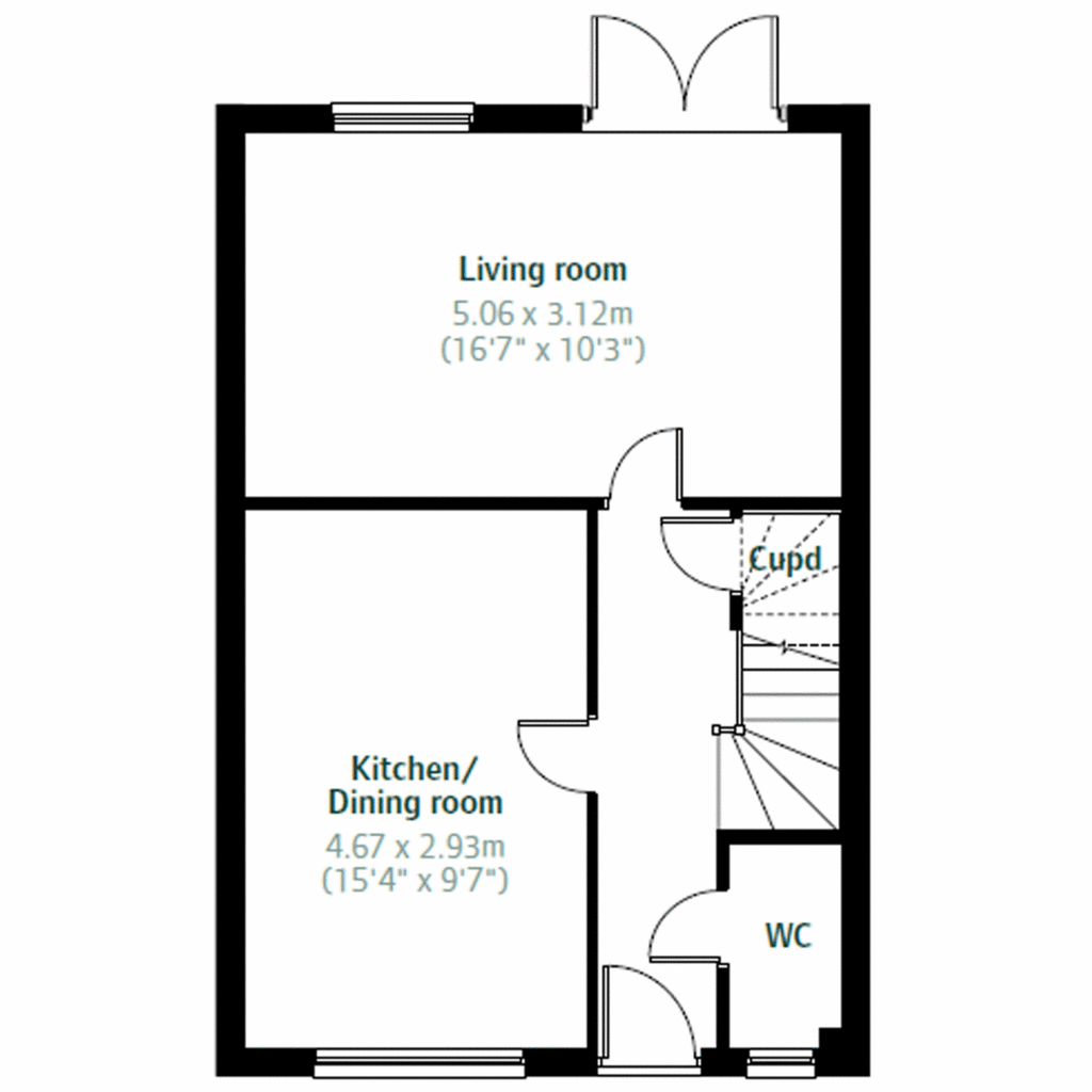 3 bedroom semi-detached house for sale - floorplan