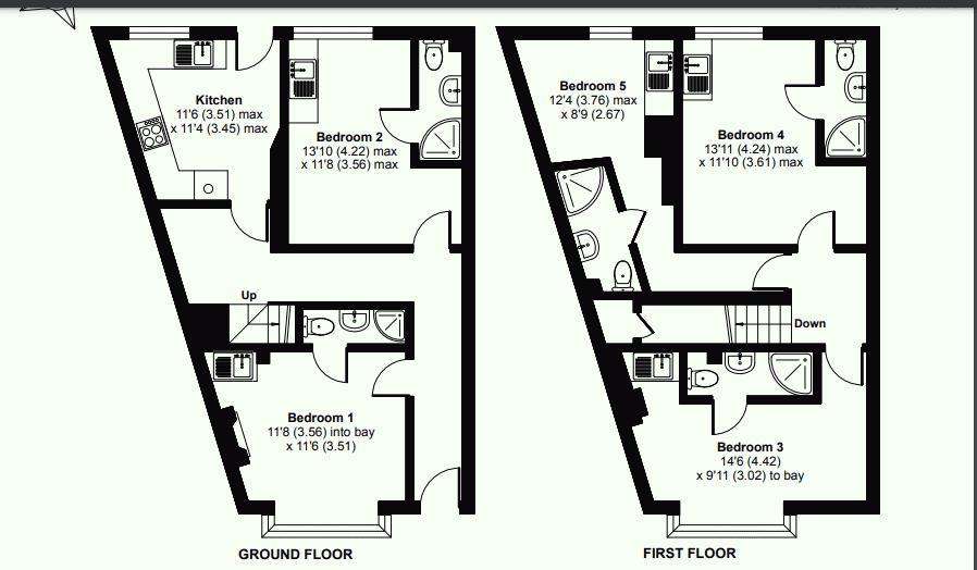 Studio flat to rent - floorplan