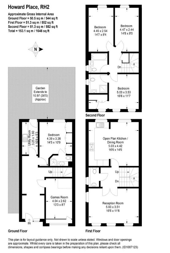 4 bedroom town house for sale - floorplan