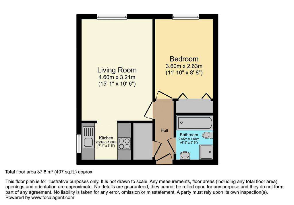 1 bedroom flat for sale - floorplan