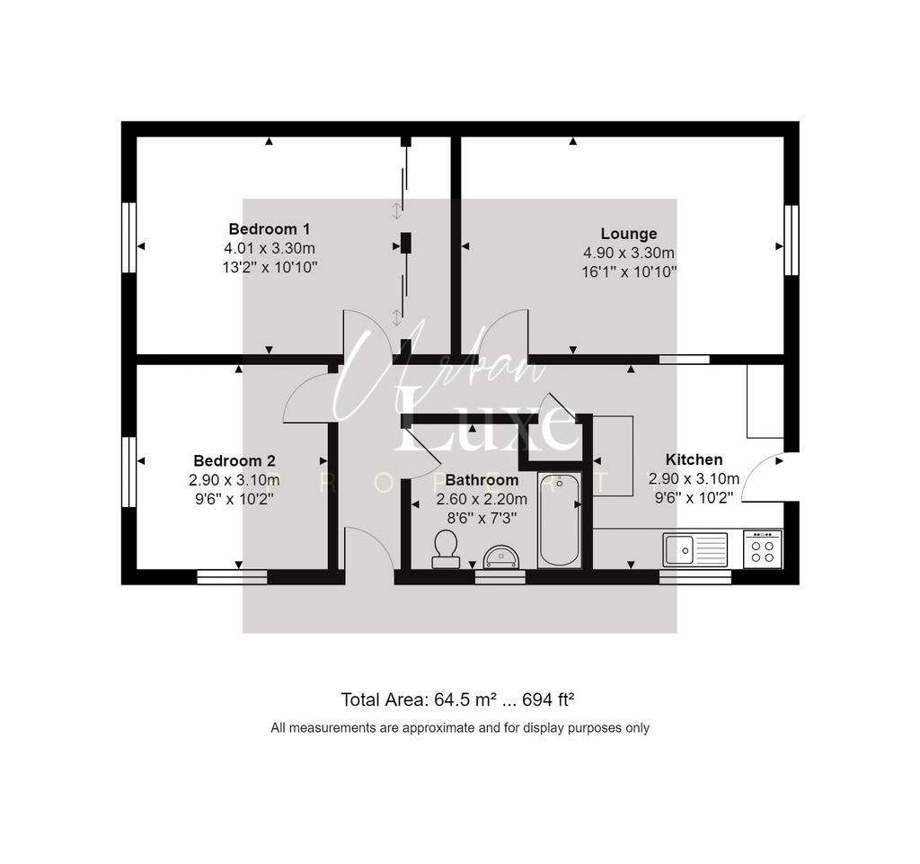 2 bedroom semi-detached bungalow for sale - floorplan