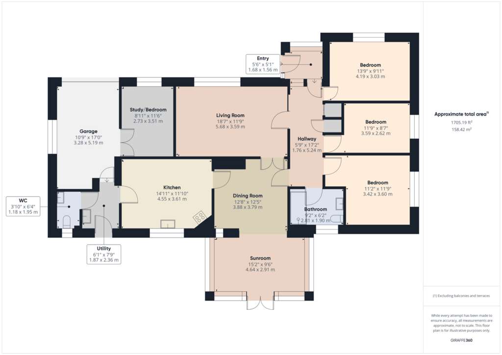 3 bedroom detached bungalow for sale - floorplan