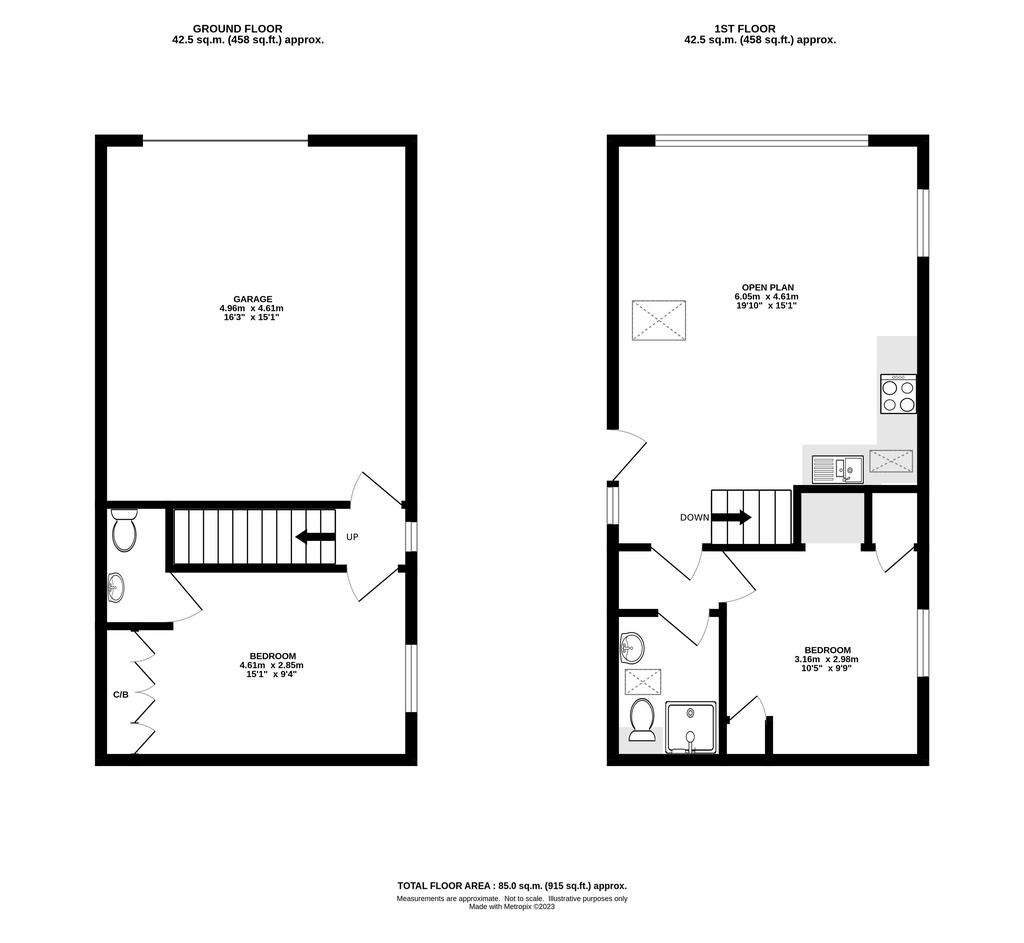 2 bedroom house for sale - floorplan