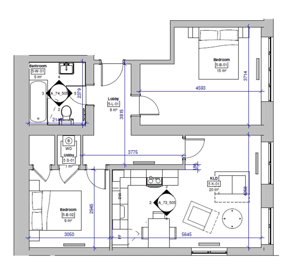 2 bedroom flat to rent - floorplan