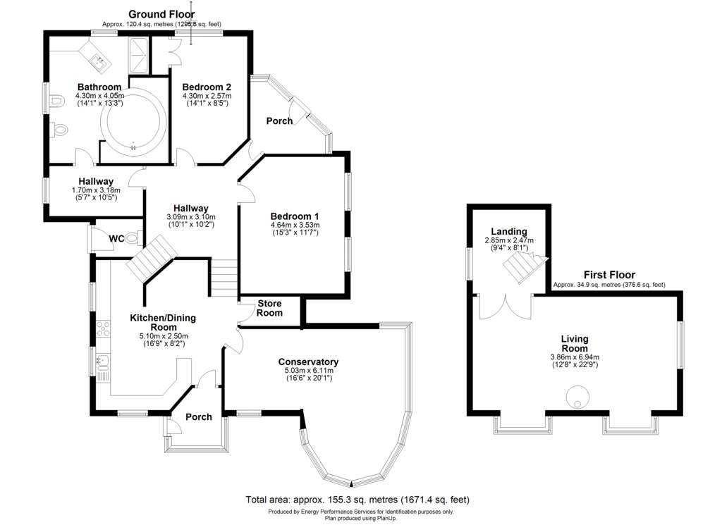 2 bedroom detached house for sale - floorplan