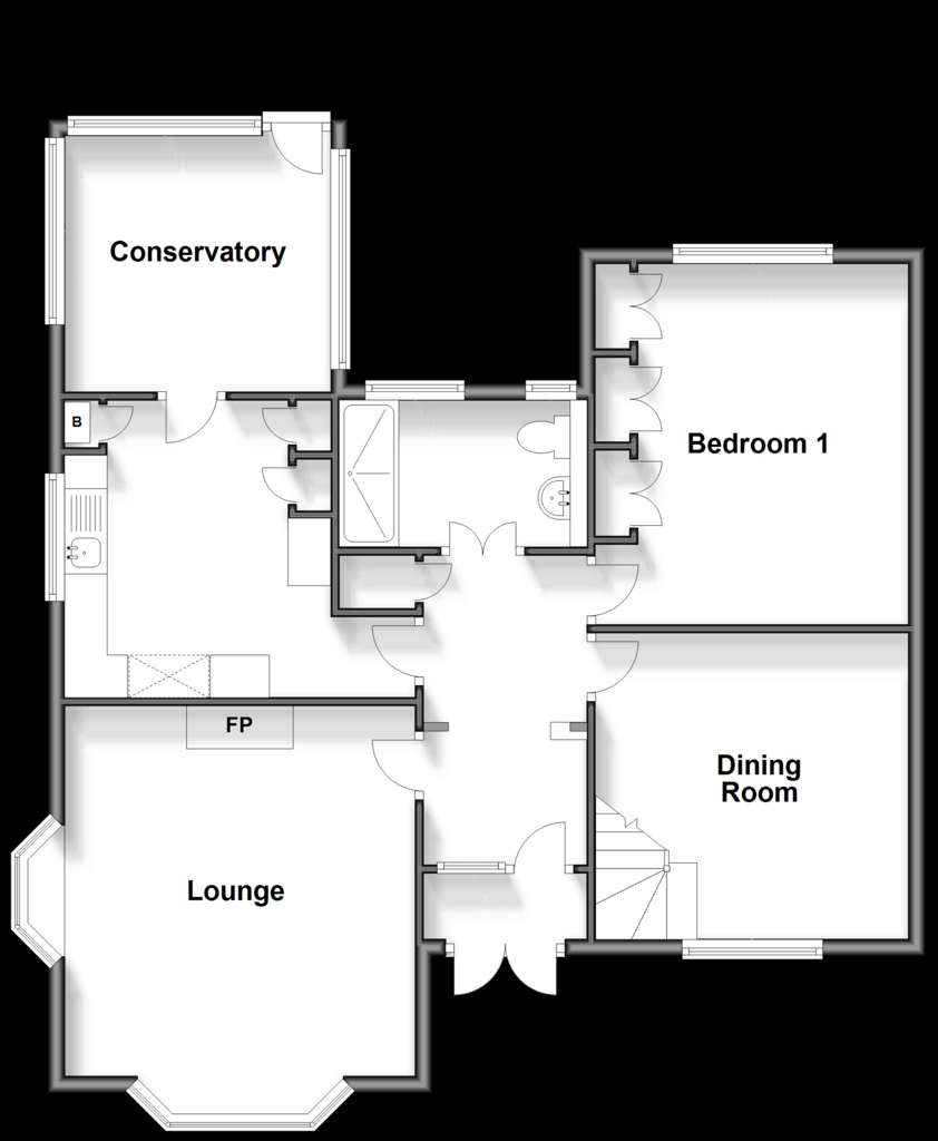 3 bedroom chalet for sale - floorplan