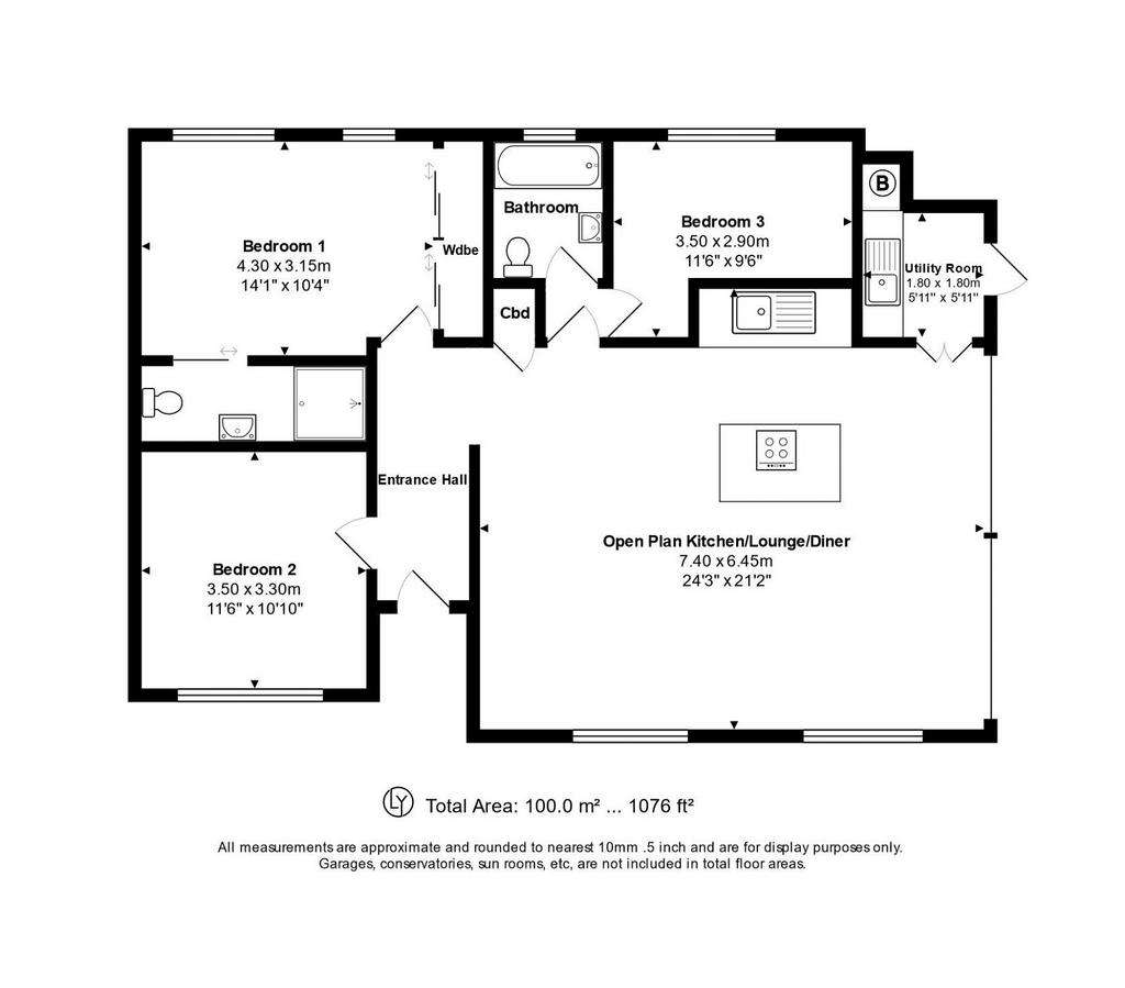 3 bedroom detached bungalow for sale - floorplan