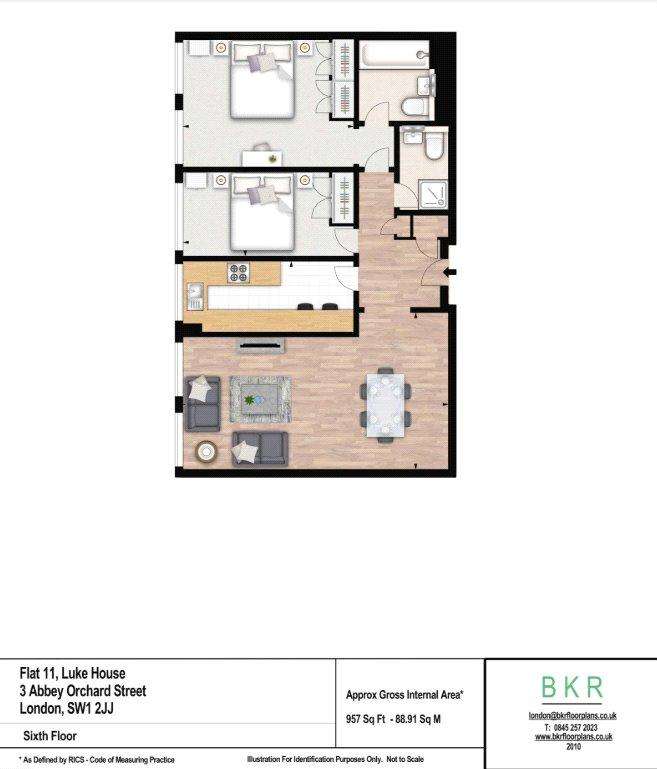 2 bedroom flat to rent - floorplan