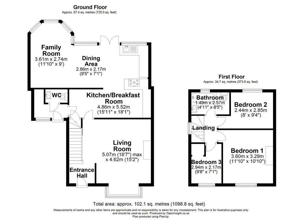 3 bedroom semi-detached house for sale - floorplan