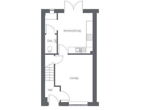 2 bedroom semi-detached house for sale - floorplan