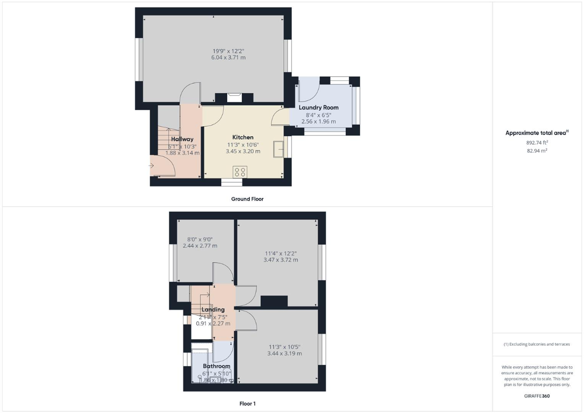 3 bedroom semi-detached house for sale - floorplan