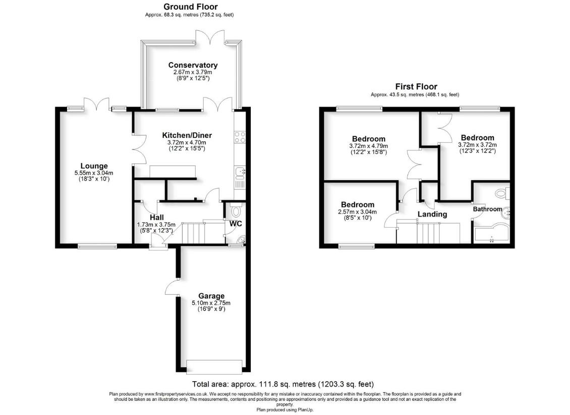 3 bedroom terraced house for sale - floorplan