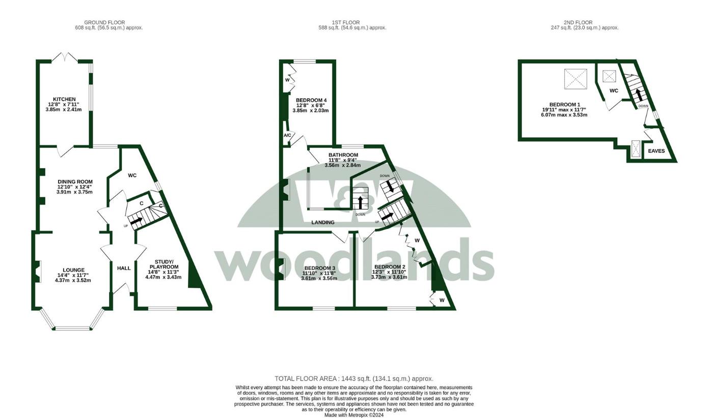 4 bedroom semi-detached house for sale - floorplan