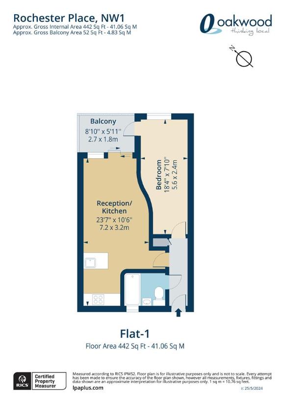 1 bedroom flat for sale - floorplan