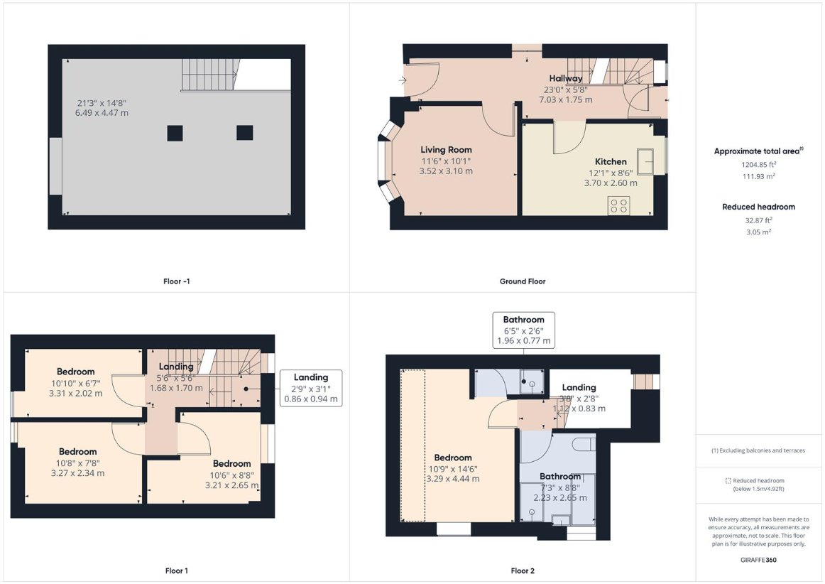 4 bedroom terraced house for sale - floorplan